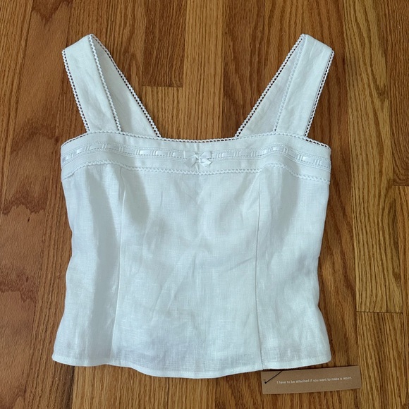 Reformation Tops - Reformation Eloise Linen Top White NWT